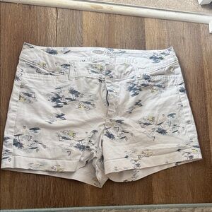 Old Navy Printed Women's Jean Shorts - White and Blue